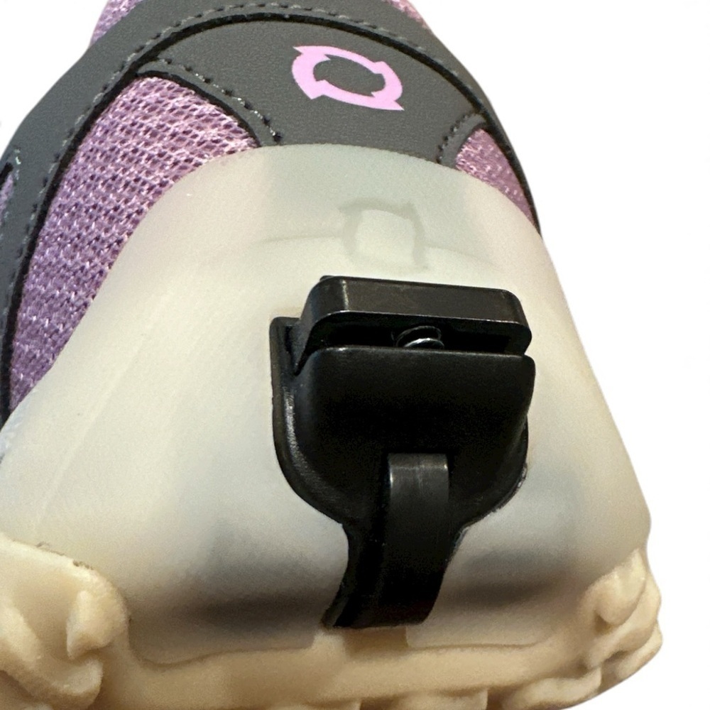 ZeroTie Hands Free Sneakers Size 8.5 Purple Gray Pull On Tying Mechanism On Back - Picture 11 of 14